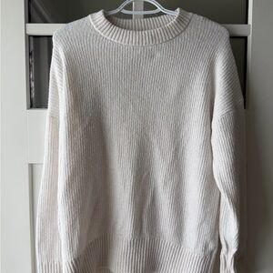 Old Navy Cream Ribbed Crewneck Sweater